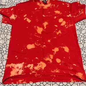 Red bleach dyed T-shirt